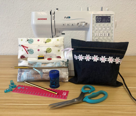 Children age 8-14 Zip Pencil case or Large Pouch Tuesday 7th April 4.00-6.00